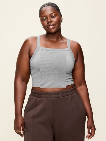 Old Navy Seamless Square-Neck Longline Bra - Heather Grey in Kuwait