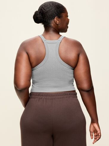 Old Navy Seamless Square-Neck Longline Bra - Heather Grey in Kuwait