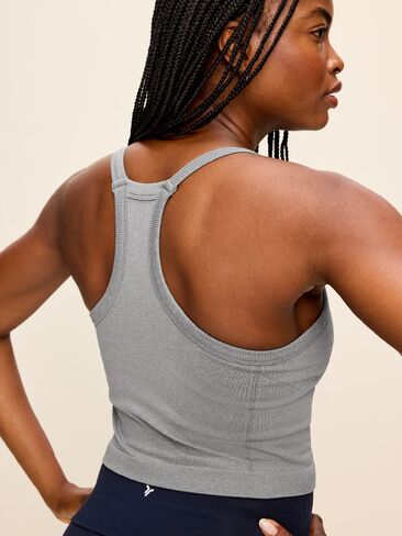 Old Navy Seamless Square-Neck Longline Bra - Heather Grey in Kuwait