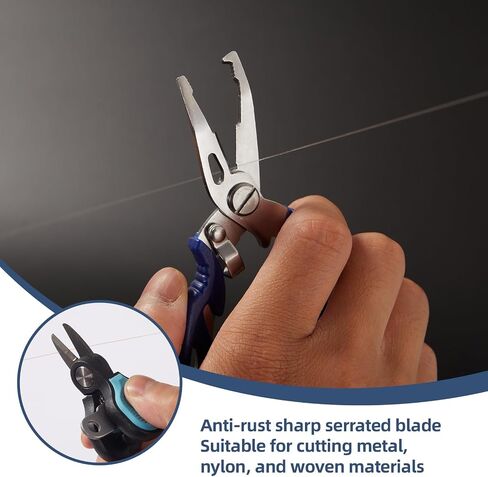 4pc Fishing Tool Kit, Fishing Serrated Scissors , Multifunctional Pliers, Lip Gripper,Retractable lanyard, Resistant Saltwater Accessories & Equipment, for Hook Remover, Inshore & Nearshore in Kuwait
