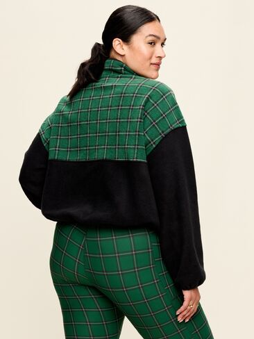 Old Navy Oversized Half-Zip Performance Fleece Pullover - Medium Green Plaid in Kuwait