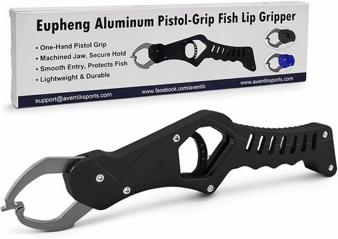 Eupheng Aluminum Pistol-Grip Fish Lip Gripper, One-Hand Operation Lightweight Fish Grabber Tool, Catfish Grippers Pliers for Lure Fishing and Kayak Fishing Accessories in Kuwait