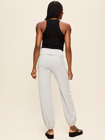 Old Navy Fold-Over Waist Fitted Joggers - Heather Gray in Kuwait