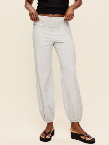Old Navy Fold-Over Waist Fitted Joggers - Heather Gray in Kuwait