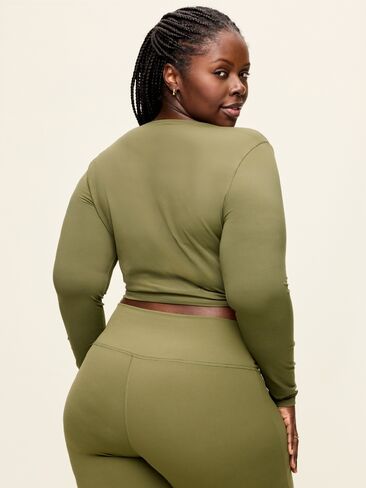 Old Navy StudioSmooth Long-Sleeve Wrap Top - Hearthwood in Kuwait