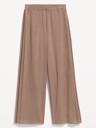 Old Navy High-Waisted Bounce Lite Drapey Wide-Leg Pleated Pants - Mocha in Kuwait