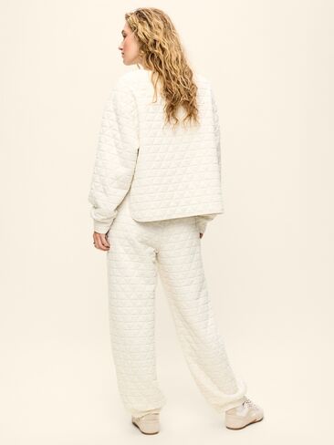 Old Navy Quilted Bounce Fleece Sweatpant - Oatmeal Heather in Kuwait