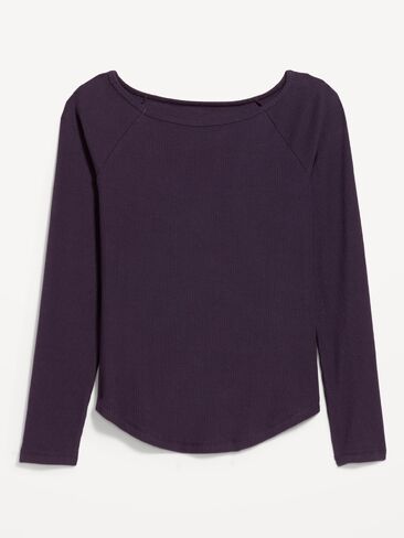 Old Navy CloudLite Ribbed Long-Sleeve Boatneck Top - Nebula in Kuwait