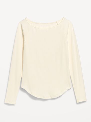 Old Navy CloudLite Ribbed Long-Sleeve Boatneck Top - Magnolia in Kuwait