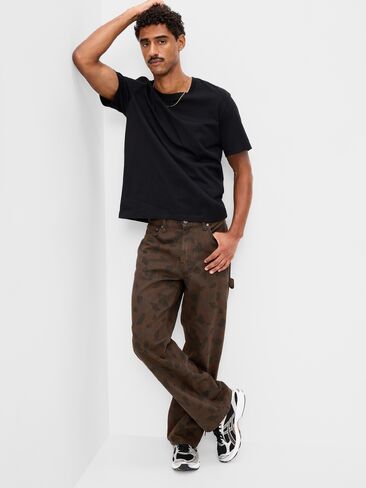 Old Navy 90s Baggy Carpenter Jeans - Brown Camouflage in Kuwait