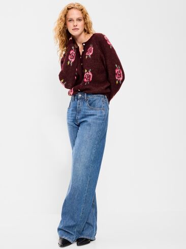 Old Navy Cozy Crew-Neck Wool-Blend Cardigan - Roses in Kuwait