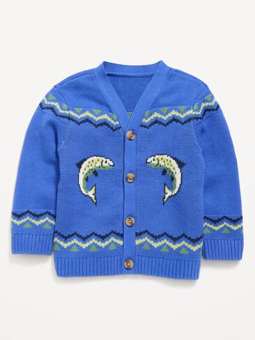 Old Navy Oversized Graphic Cardigan Sweater for Toddler Boys - Out Fishing in Kuwait
