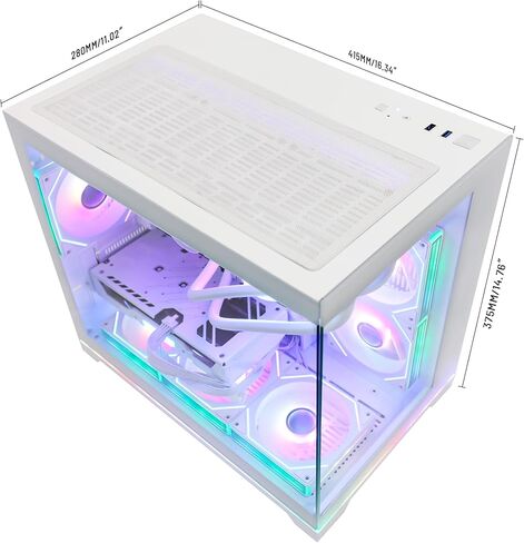 Ocean Park Gaming PC Desktop- AMD Ryzen 7 9800X3D 8-Core 4.7GHz- RX 9070 XT 16GB- 32GB DDR5-1TB PCIe +2TB SATA SSD- 850W 80+ Gold PSU- 360mm AIO & APP RGB Fan Control - Win 11 -White in Saudi Arabia