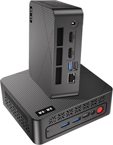 wo-we Mini PC AMD 3500U(Beat N150/N100/4300U) 8GB RAM 256GB SSD 4C/8T 4K Triple Display HDMI&Type-C,USB3.2 Silent Heat Dissipation Mini Desktop Computer for Home Theater Office Business Education in Kuwait