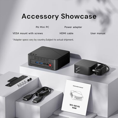 wo-we Mini PC AMD 3500U(Beat N150/N100/4300U) 8GB RAM 256GB SSD 4C/8T 4K Triple Display HDMI&Type-C,USB3.2 Silent Heat Dissipation Mini Desktop Computer for Home Theater Office Business Education in Kuwait