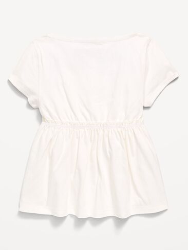 Old Navy Short-Sleeve Henley Top for Girls - Sea Salt in Kuwait