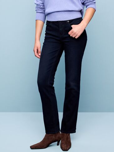 Old Navy Mid-Rise Straight Leg Jeans - Blue Black in Kuwait