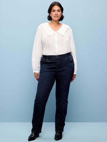 Old Navy Mid-Rise Straight Leg Jeans - Blue Black in Kuwait