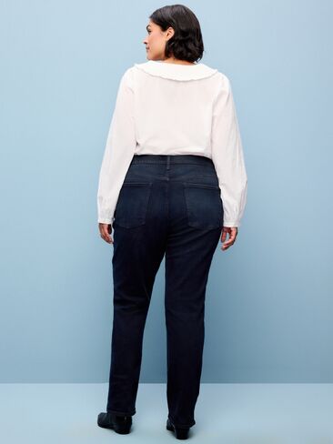 Old Navy Mid-Rise Straight Leg Jeans - Blue Black in Kuwait