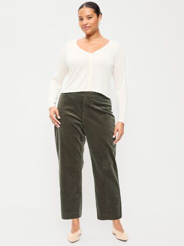 Old Navy High-Waisted Pixie Straight Pants - Forest Tapestry in Kuwait