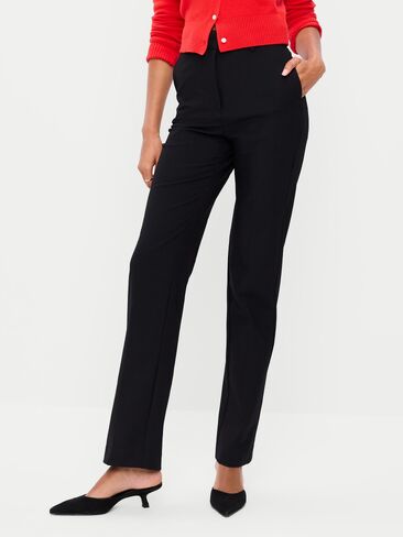 Old Navy Extra High-Waisted Straight-Leg Twill Pants - Black Jack in Kuwait
