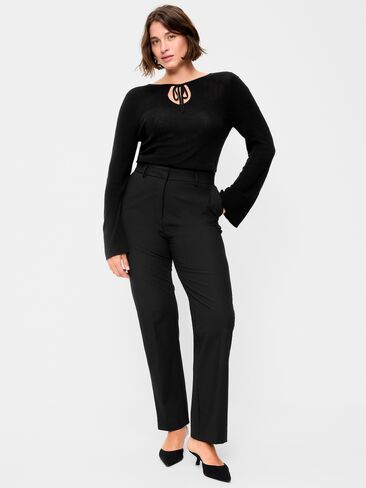 Old Navy Extra High-Waisted Straight-Leg Twill Pants - Black Jack in Kuwait