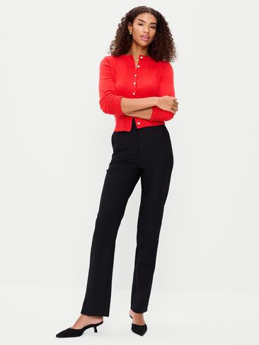 Old Navy Extra High-Waisted Straight-Leg Twill Pants - Black Jack in Kuwait