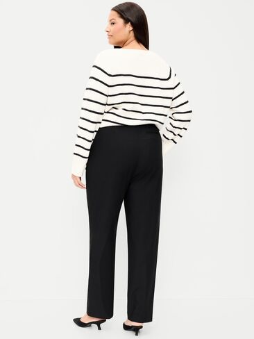 Old Navy Extra High-Waisted Straight-Leg Twill Pants - Black Jack in Kuwait