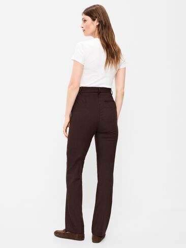 Old Navy Extra High-Waisted Straight-Leg Twill Pants - Black Coffee in Kuwait