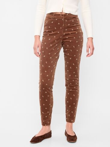 Old Navy High-Waisted Pixie Skinny Ankle Pants - Brown Floral in Kuwait