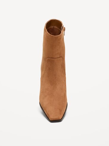 Old Navy Faux-Suede Low-Heel Booties for Women - Camel in Kuwait