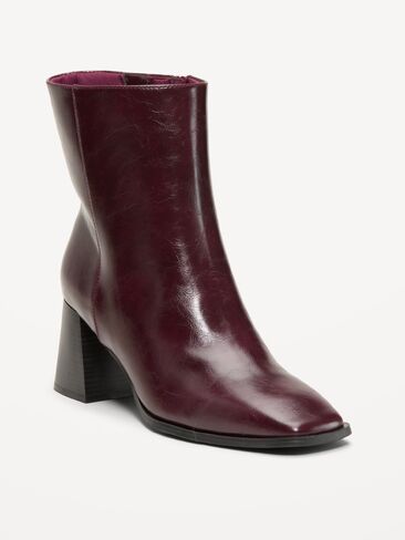 Old Navy Square-Toe Block-Heel Boots for Women - Reddy Or Not in Kuwait