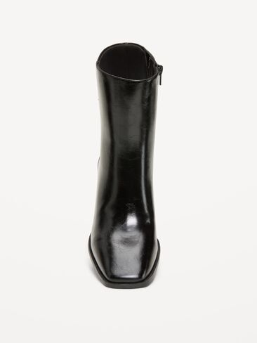 Old Navy Square-Toe Block-Heel Boots for Women - Black Jack in Kuwait