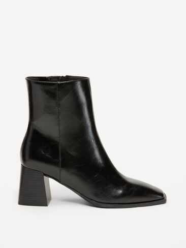 Old Navy Square-Toe Block-Heel Boots for Women - Black Jack in Kuwait