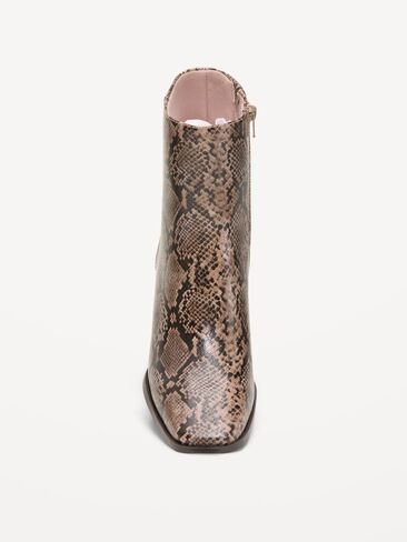 Old Navy Square-Toe Block-Heel Boots for Women - Snake in Kuwait