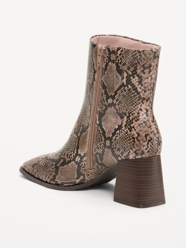 Old Navy Square-Toe Block-Heel Boots for Women - Snake in Kuwait