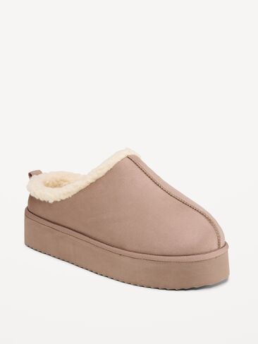Old Navy Faux-Suede Platform Mule Clogs for Women - Dusted Chocolate in Kuwait