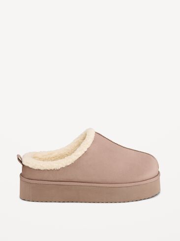 Old Navy Faux-Suede Platform Mule Clogs for Women - Dusted Chocolate in Kuwait