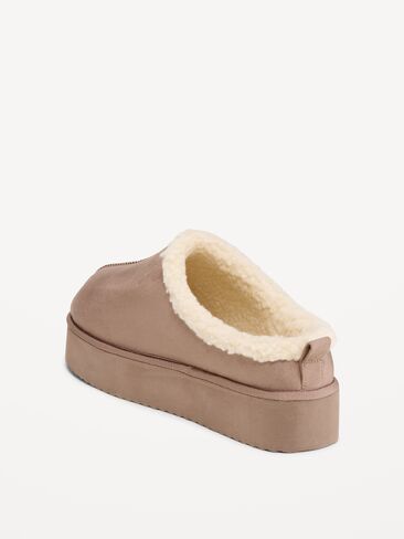 Old Navy Faux-Suede Platform Mule Clogs for Women - Dusted Chocolate in Kuwait