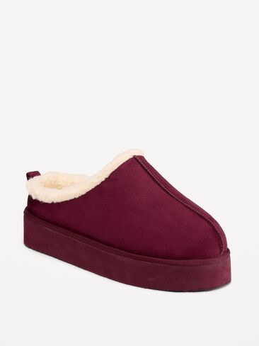 Old Navy Faux-Suede Platform Mule Clogs for Women - Goji Berry in Kuwait