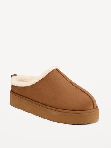 Old Navy Faux-Suede Platform Mule Clogs for Women - Chestnut in Kuwait