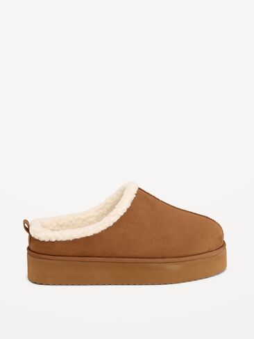 Old Navy Faux-Suede Platform Mule Clogs for Women - Chestnut in Kuwait