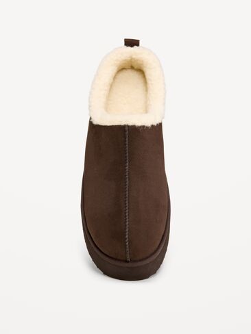 Old Navy Faux-Suede Platform Mule Clogs for Women - Black Coffee in Kuwait