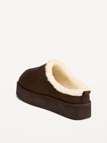 Old Navy Faux-Suede Platform Mule Clogs for Women - Black Coffee in Kuwait