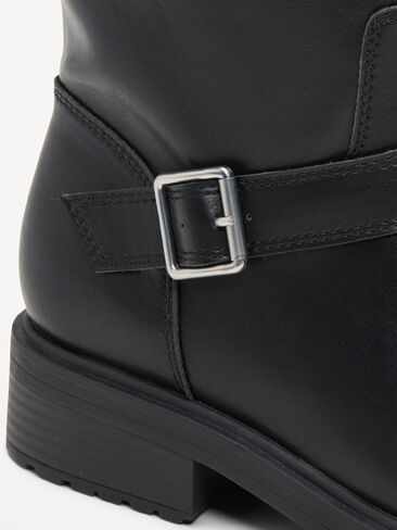 Old Navy Faux-Leather Moto Boots for Women - Black Jack in Kuwait