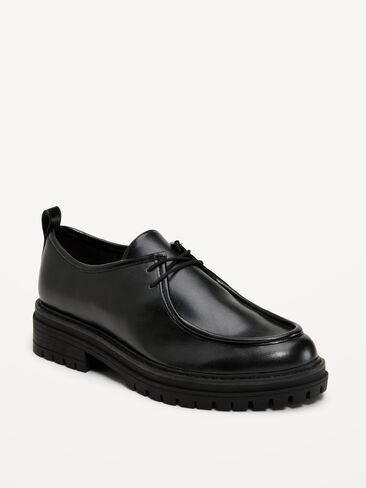 Old Navy Chunky Derby Boots for Women - BlackJack in Kuwait