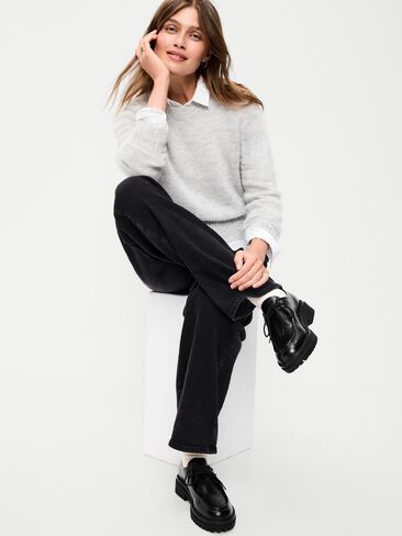Old Navy Chunky Derby Boots for Women - BlackJack in Kuwait