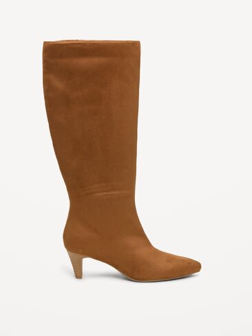 Old Navy Tall Kitten-Heel Boots for Women - Caramel in Kuwait