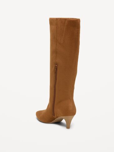 Old Navy Tall Kitten-Heel Boots for Women - Caramel in Kuwait