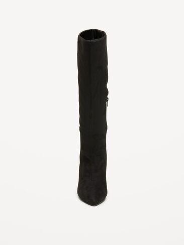 Old Navy Tall Kitten-Heel Boots for Women - Black Jack in Kuwait